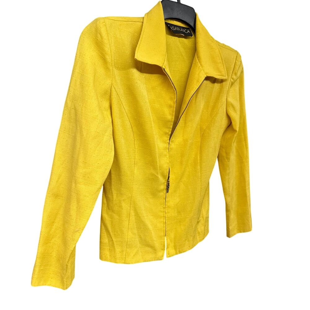 80s Casablanca Vintage Lemon Yellow Blazer 8 Jacket Classic Bright Resort Cheer